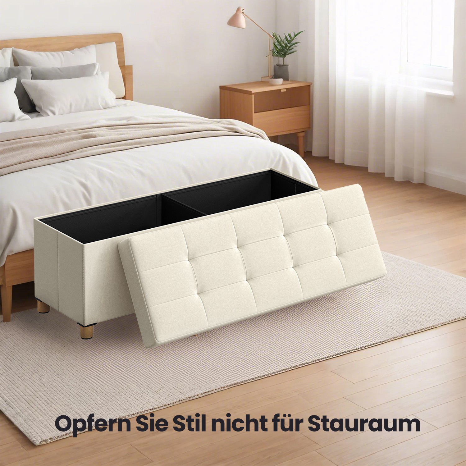 Sitzhocker, klappbare Sitzbank mit Stauraum, Beinen