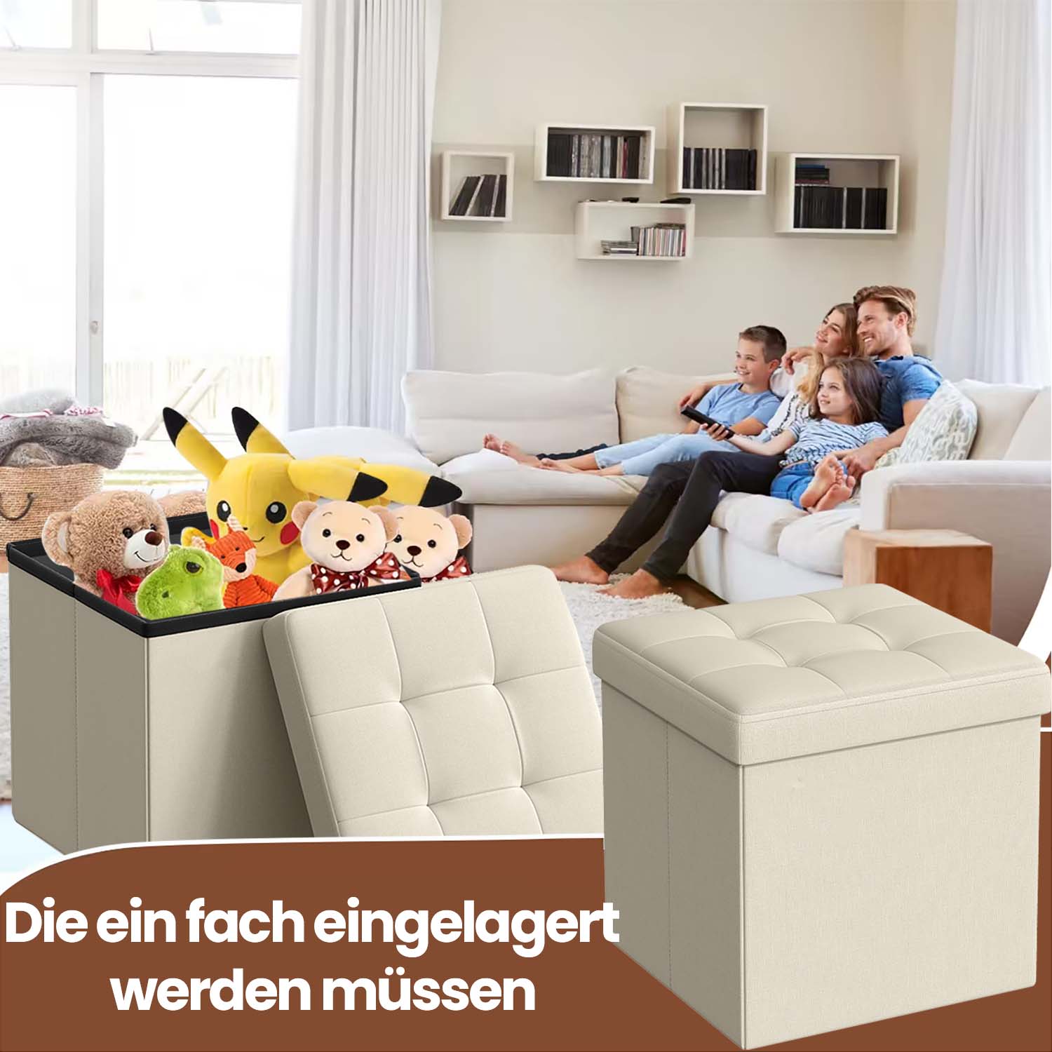30 cm Sitzbank mit Stauraum, klappbare Sitztruhe, Aufbewahrungsbox