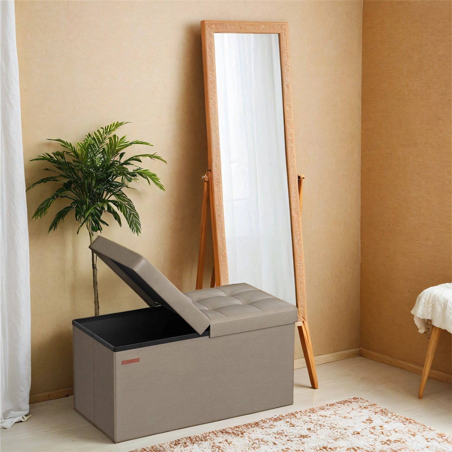 Sitzbank faltbar 89 Liter 38 x 76 x 38 cm kamelbraun