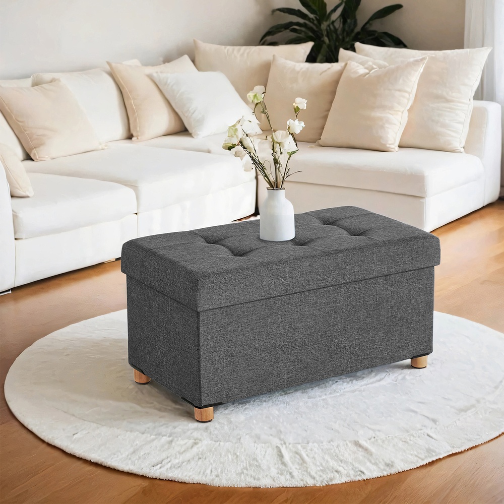 Sitzhocker mit Stauraum, klappbare Sitzbank mit Beinen, Aufbewahrungsbox