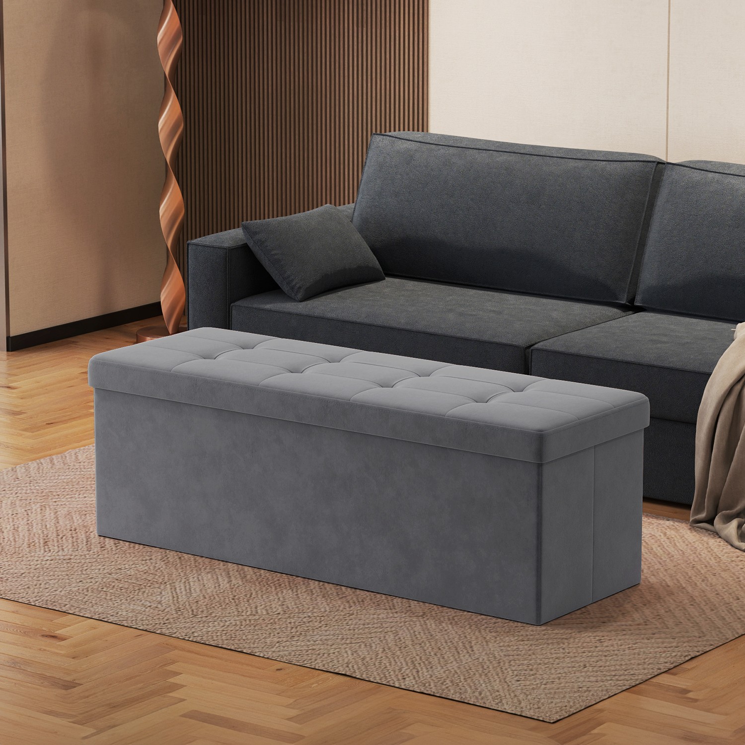 Sitzhocker mit Stauraum, Sitzbank, 38 x 110 x 38 cm