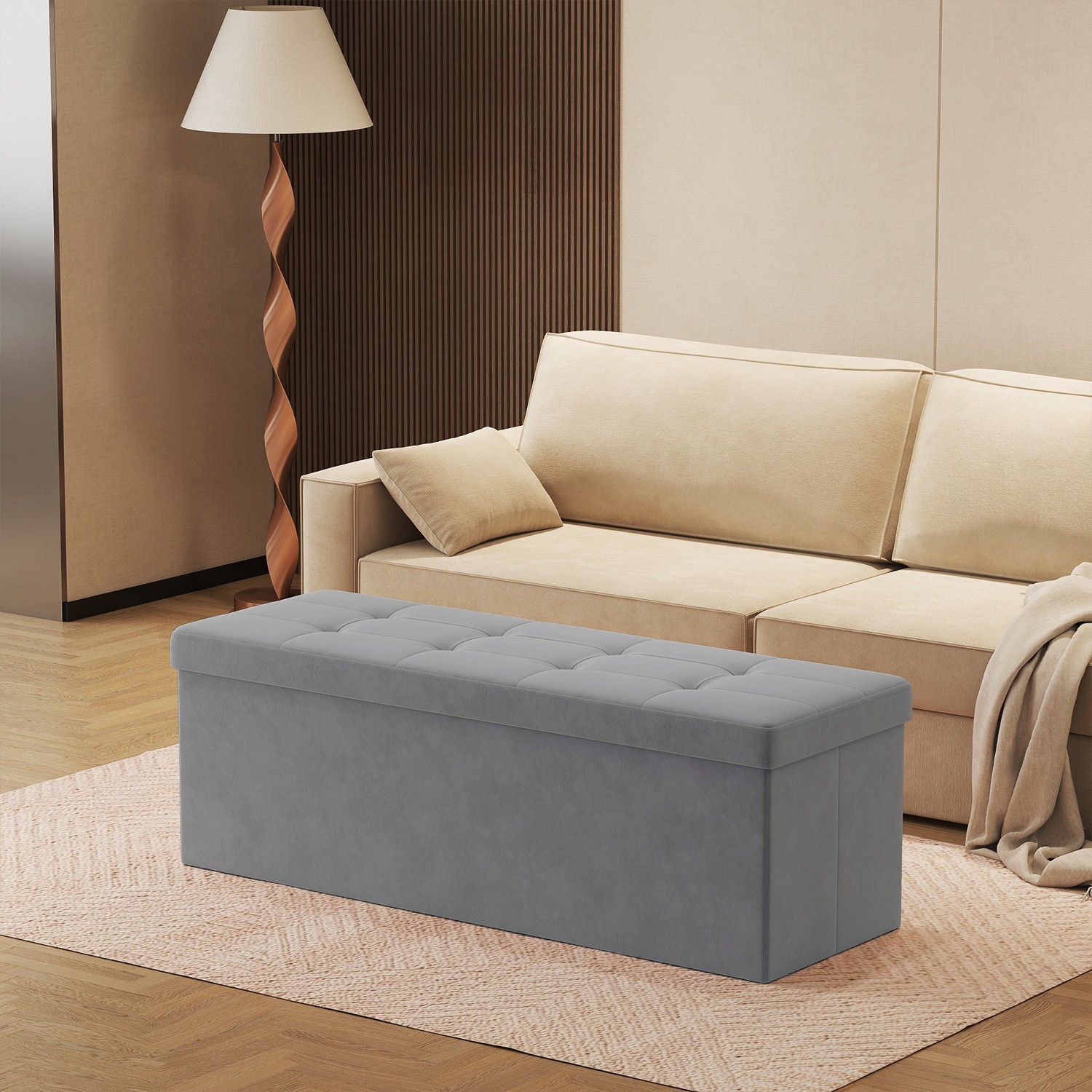Sitzhocker mit Stauraum, Sitzbank, 38 x 110 x 38 cm