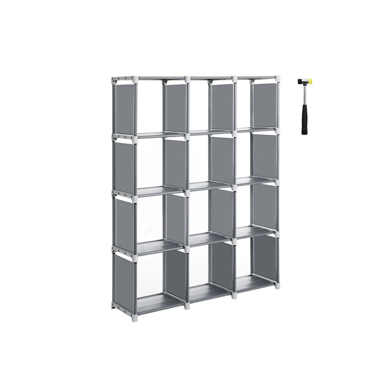 Steckregalsystem 12 Würfel Grau