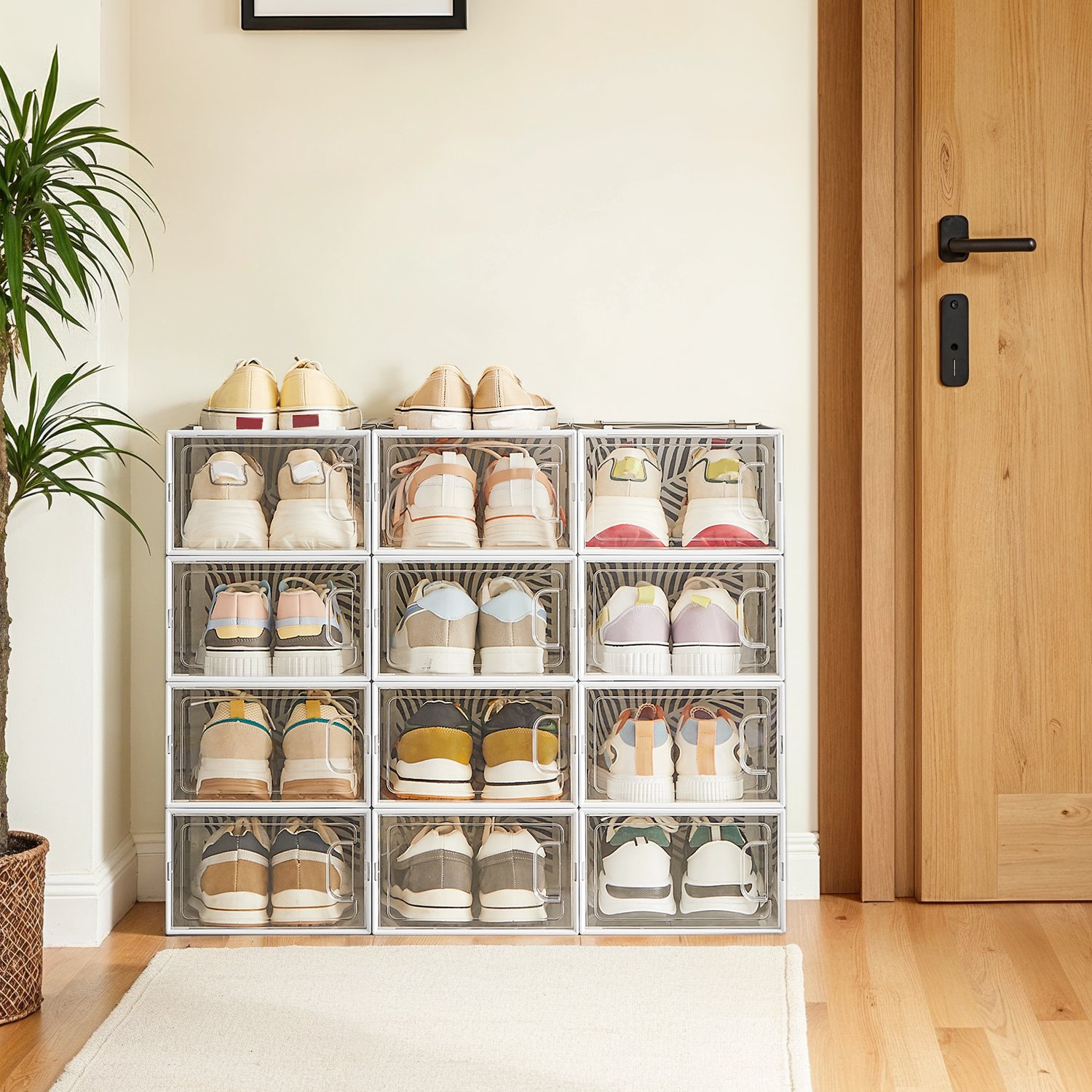 12er Set Schuhboxen für Schuhe bis Größe 44