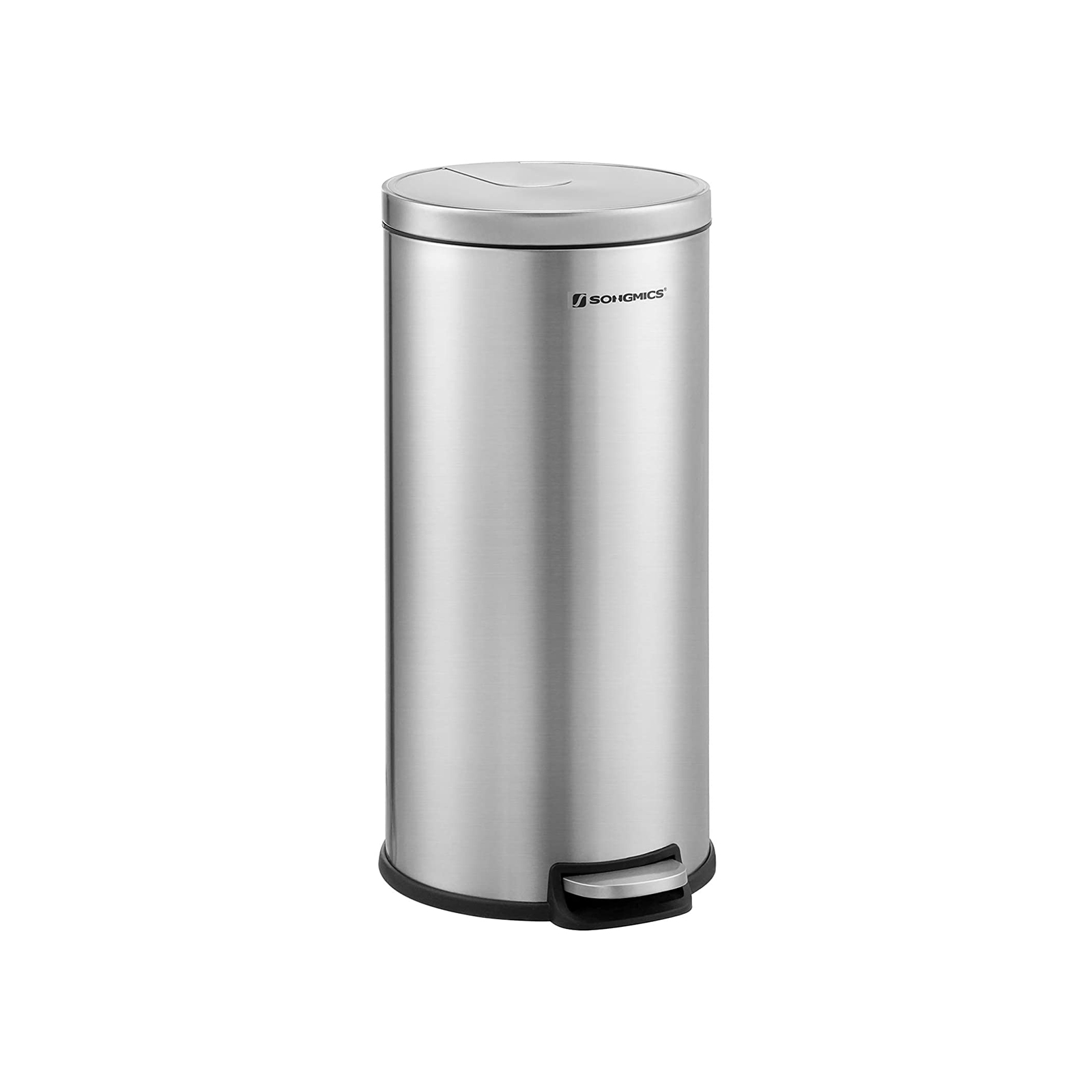 Mülleimer aus Edelstahl 30 L Silbern