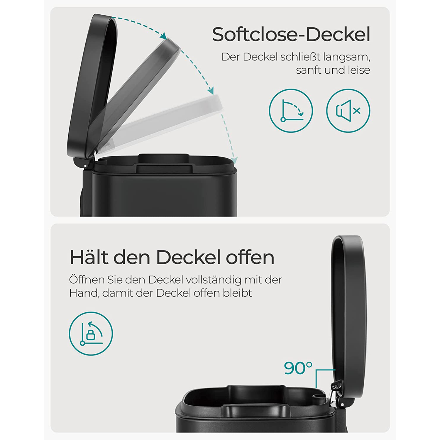 Juoda virtuvės atliekų dėžė