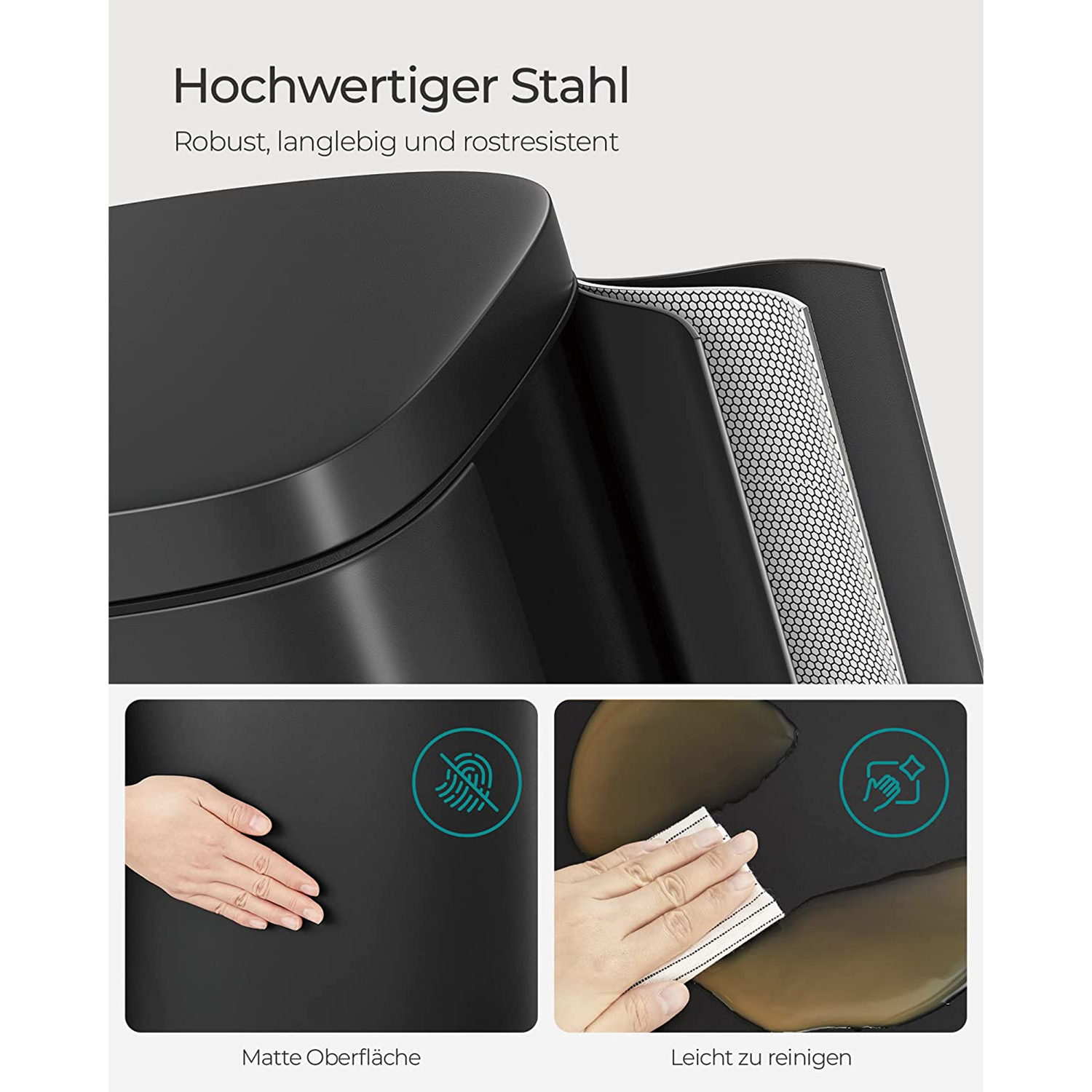 Juoda virtuvės atliekų dėžė