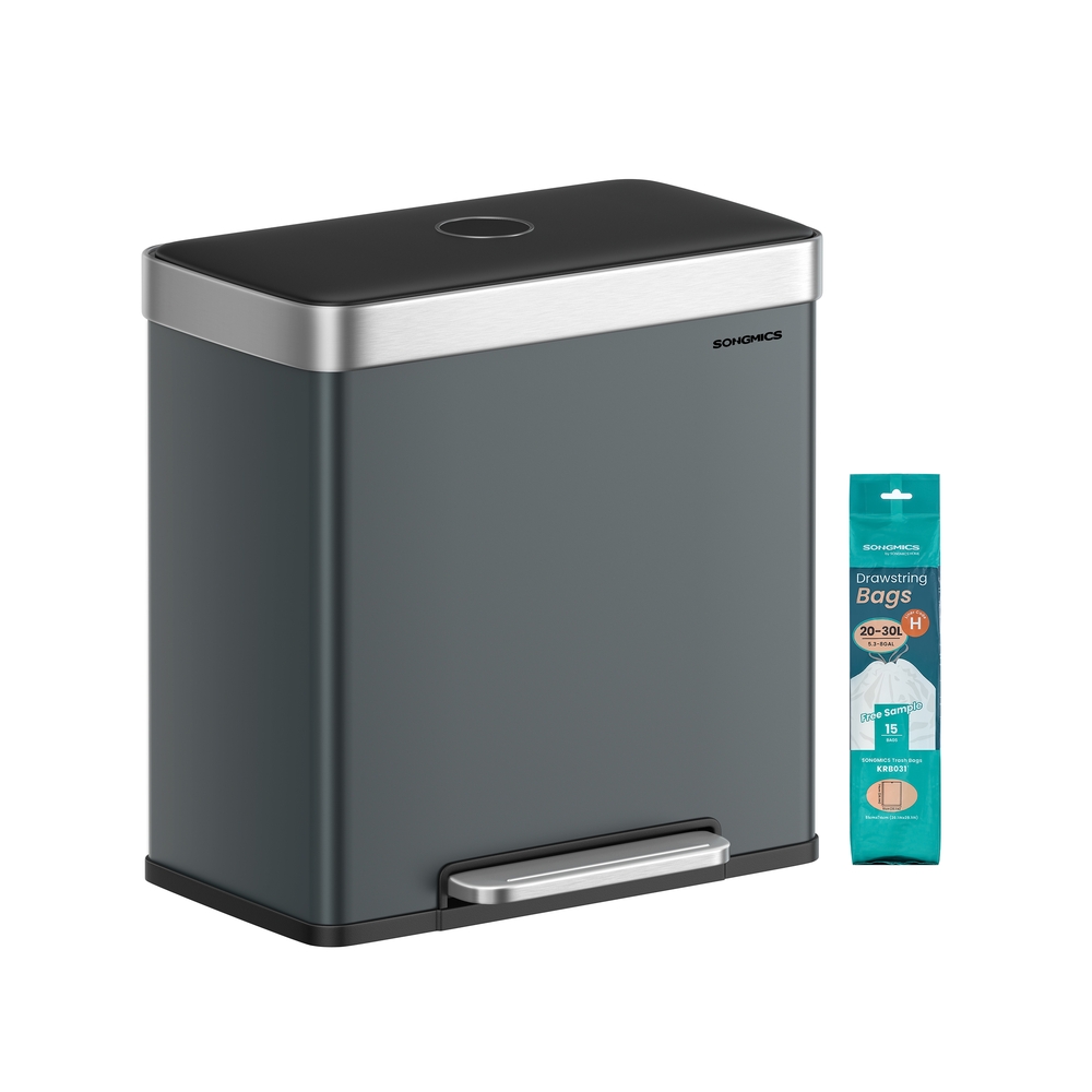 Mülleimer Küche mit Deckel Softclose Grüngrau