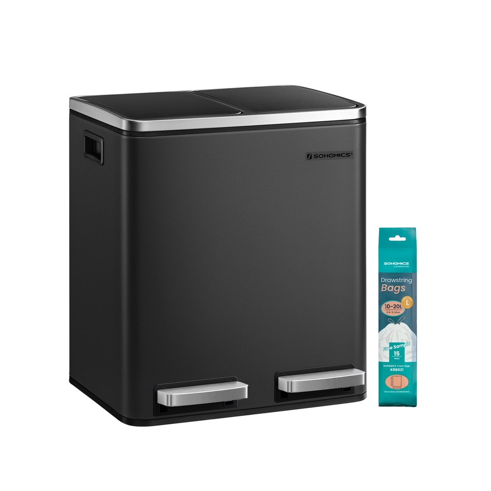SONGMICS Mülltrenner 2x 15,0 l schwarz, 1 St.