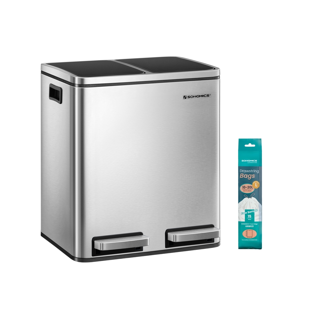 SONGMICS Mülltrenner 2x 15,0 l edelstahl, 1 St.