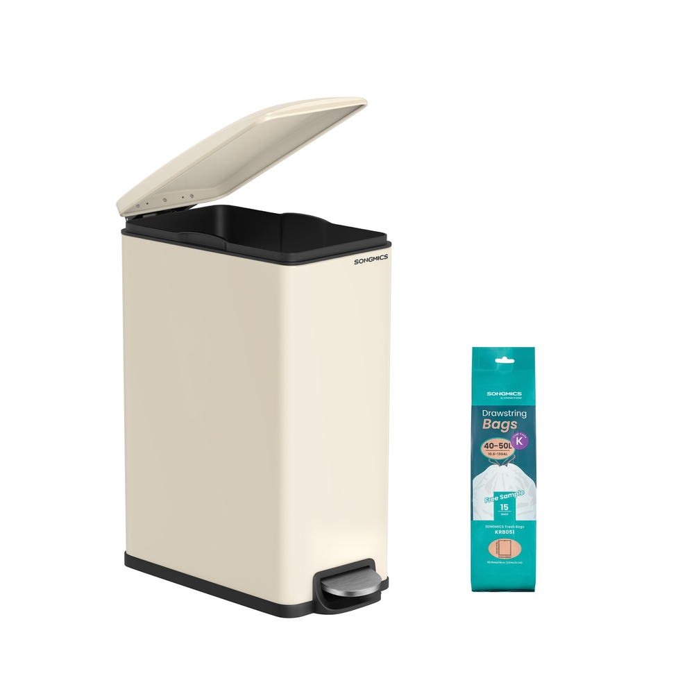 Mülleimer Küche mit Deckel Sandbeige