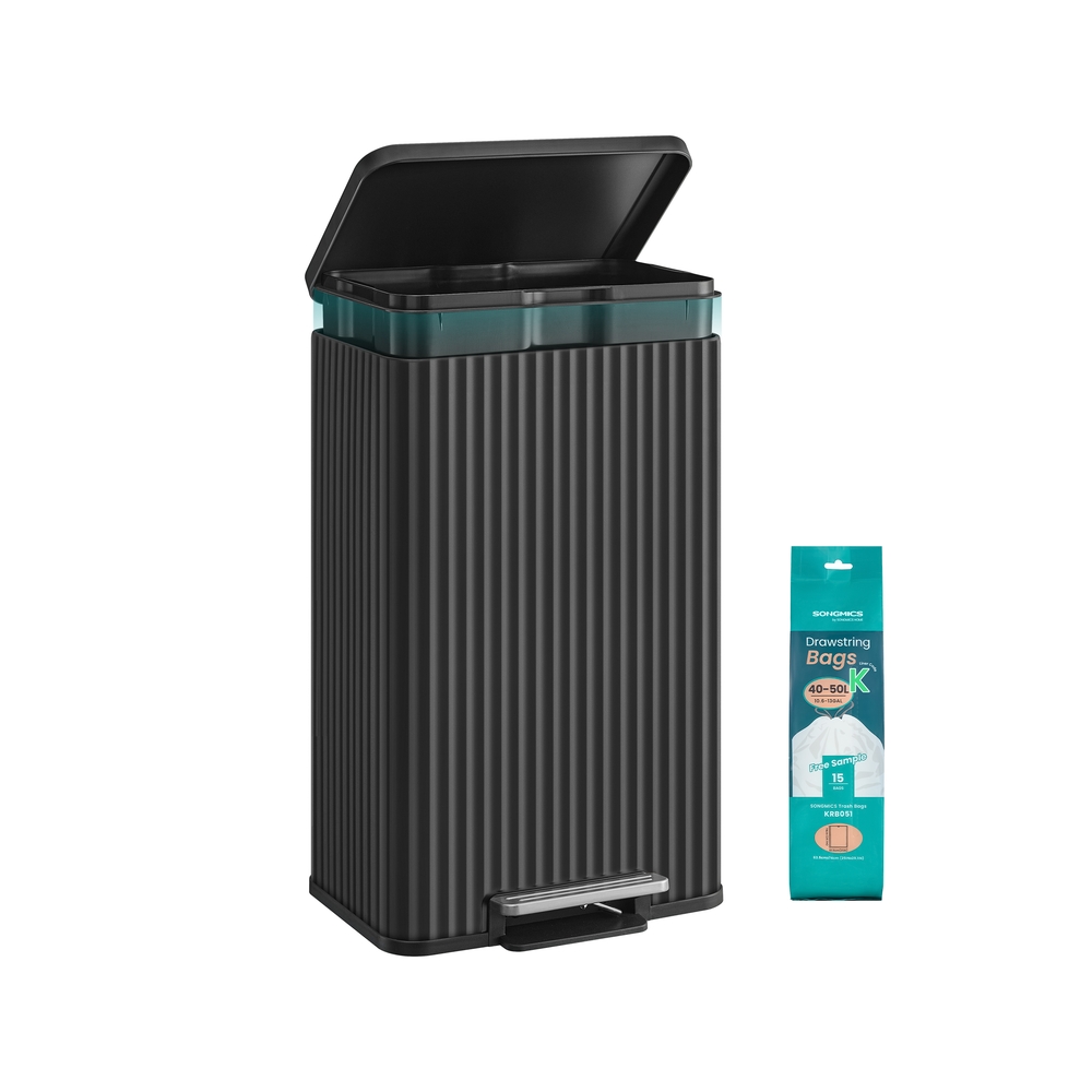Mülleimer mit Pedal und Softclose Tintenschwarz
