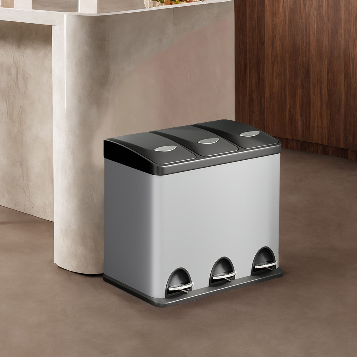 Mülleimer Küche, 3 x 8 L, kleine Kapazität