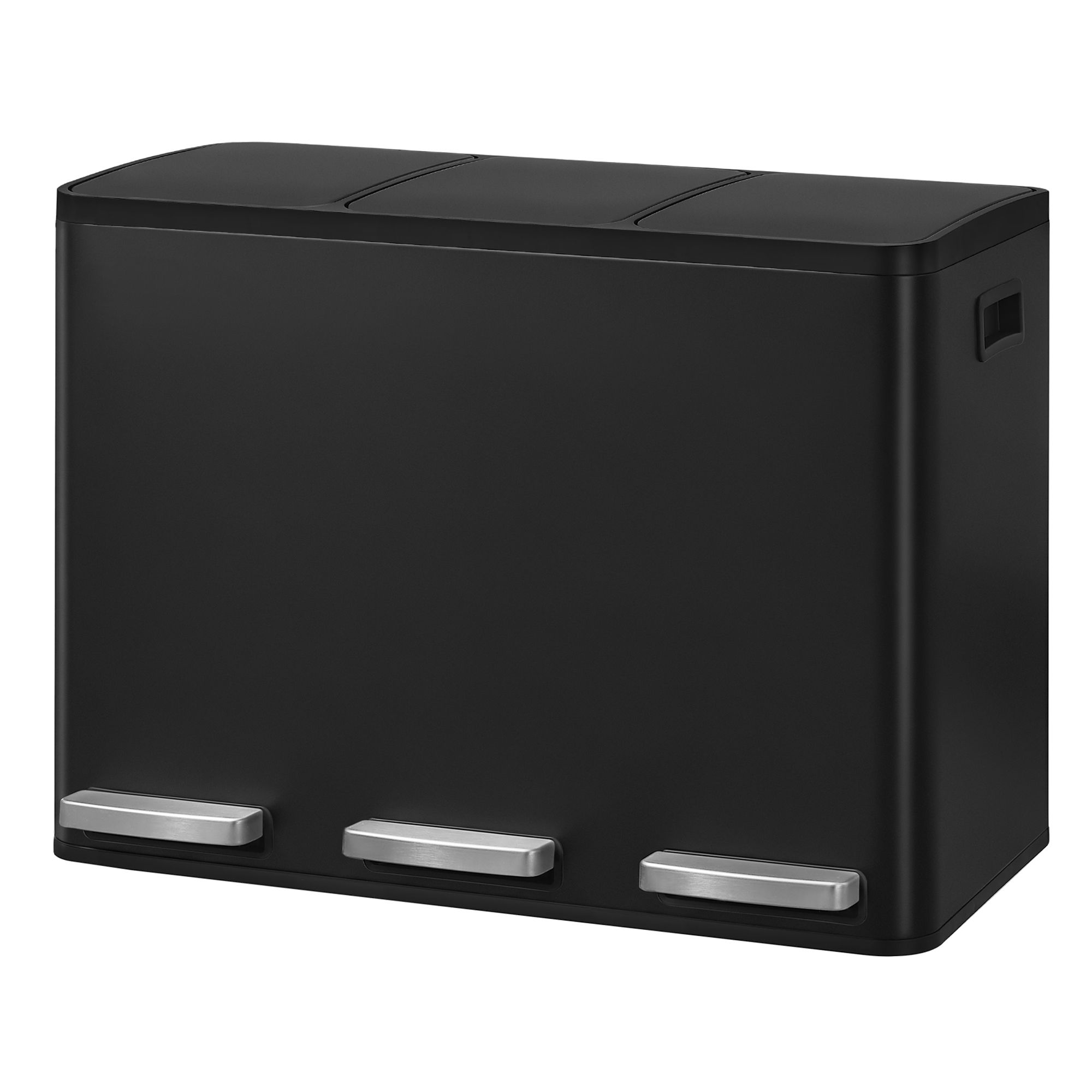 Abfalleimer 3 Fächer, Mülleimer 3 x 15 L, Tretmülleimer Softclose-Deckel