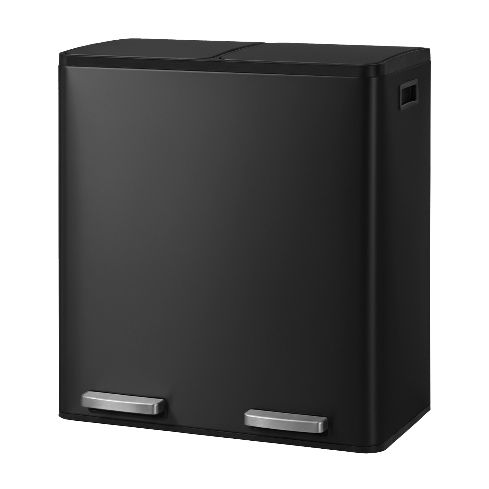 Abfalleimer 2 Fächer, Mülleimer 2 x 30 L, Tretmülleimer Softclose-Deckel