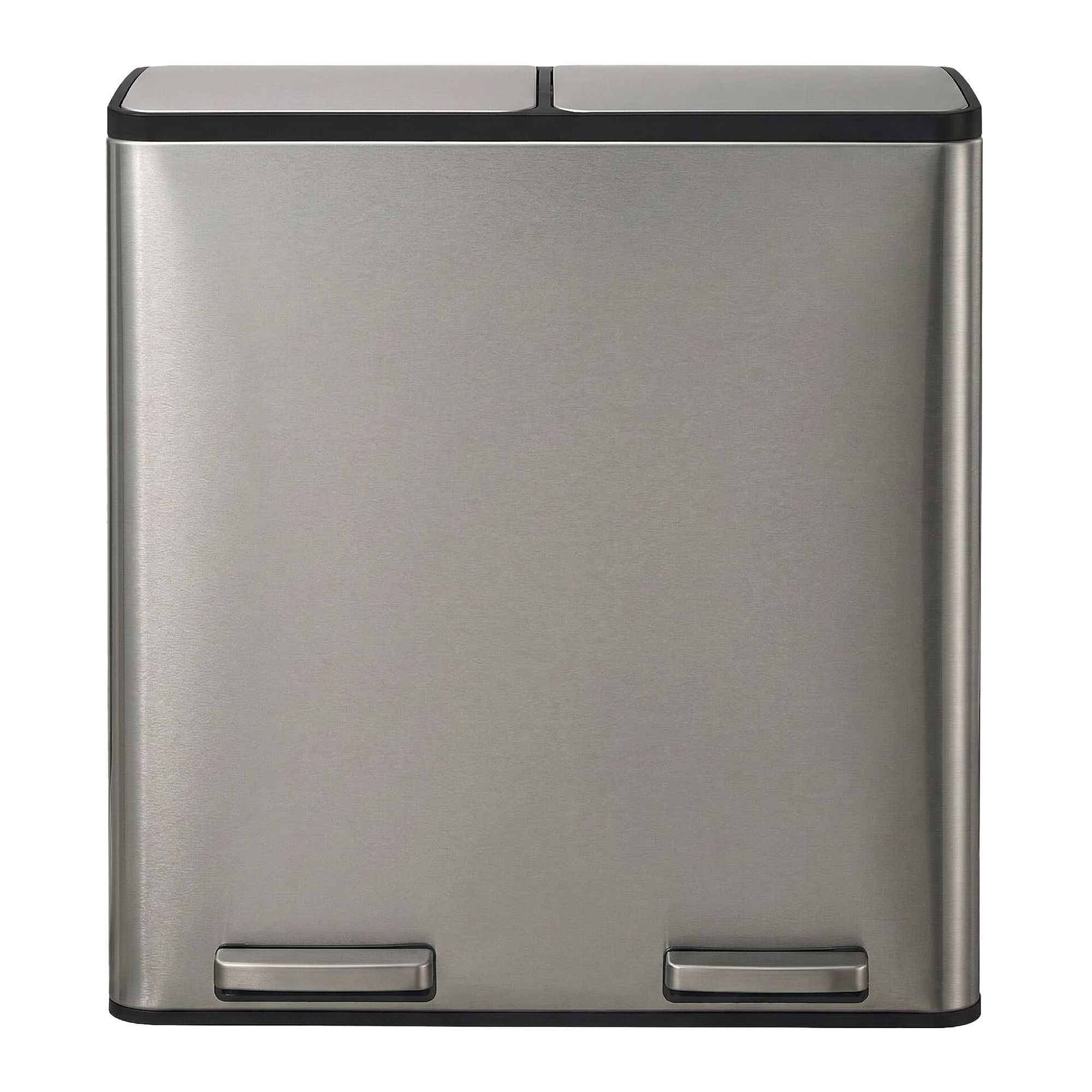 Abfalleimer 2 Fächer, Mülleimer 2 x 30 L, Tretmülleimer Softclose-Deckel