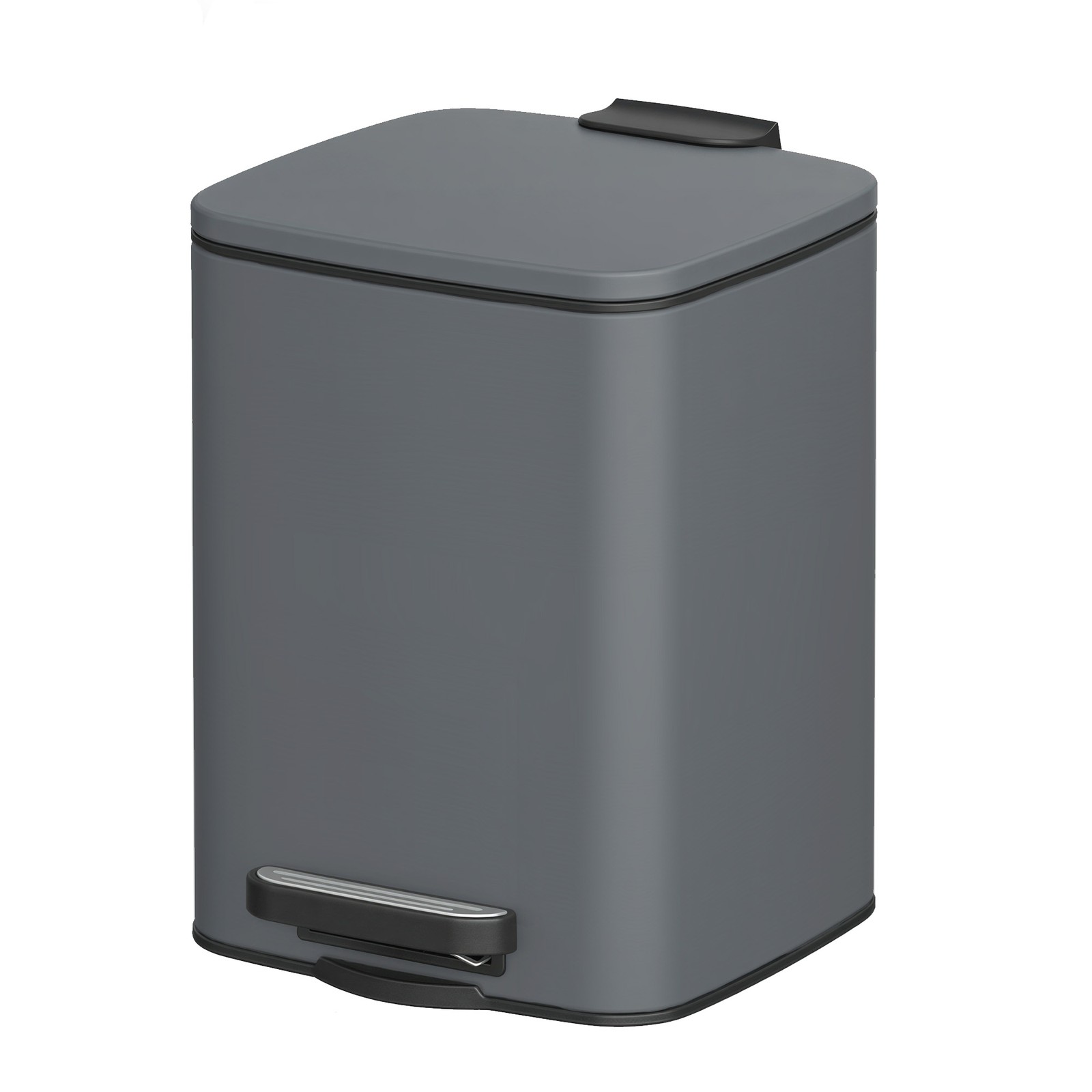 Abfalleimer 6L, Tretmülleimer mit Deckel und Softclose, Stahl