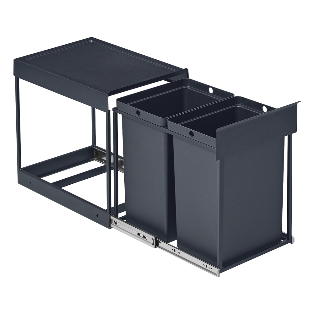 Mülleimer küche, Mülltrennsystem für Unterschrank, 2 x 20 L