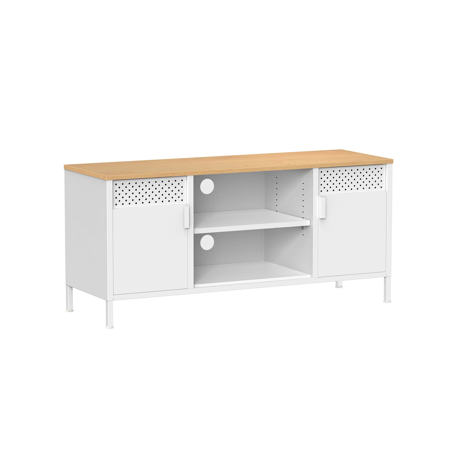 TV-Schrank 120 cm lang mit Türen und 3 verstellbaren Ablagen