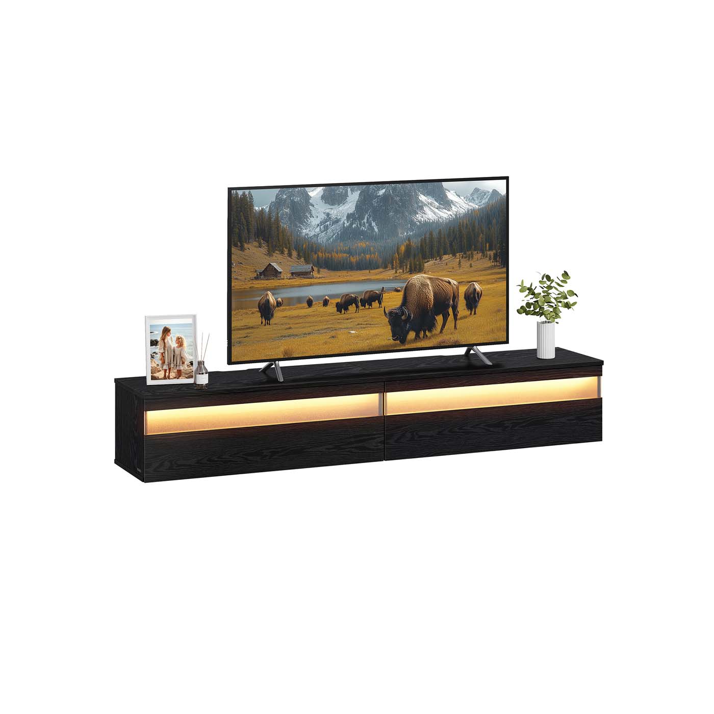 TV-Lowboard hängend 178 x 35 x 30 cm ebenholzschwarz