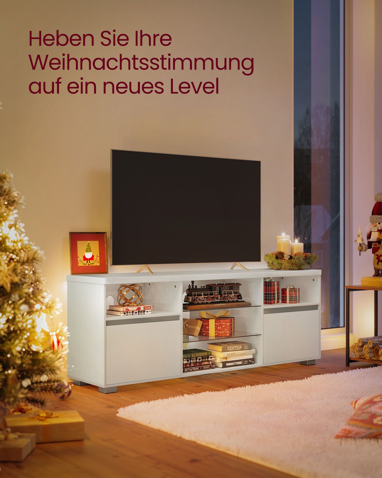 LED apšvietimo TV spintelė