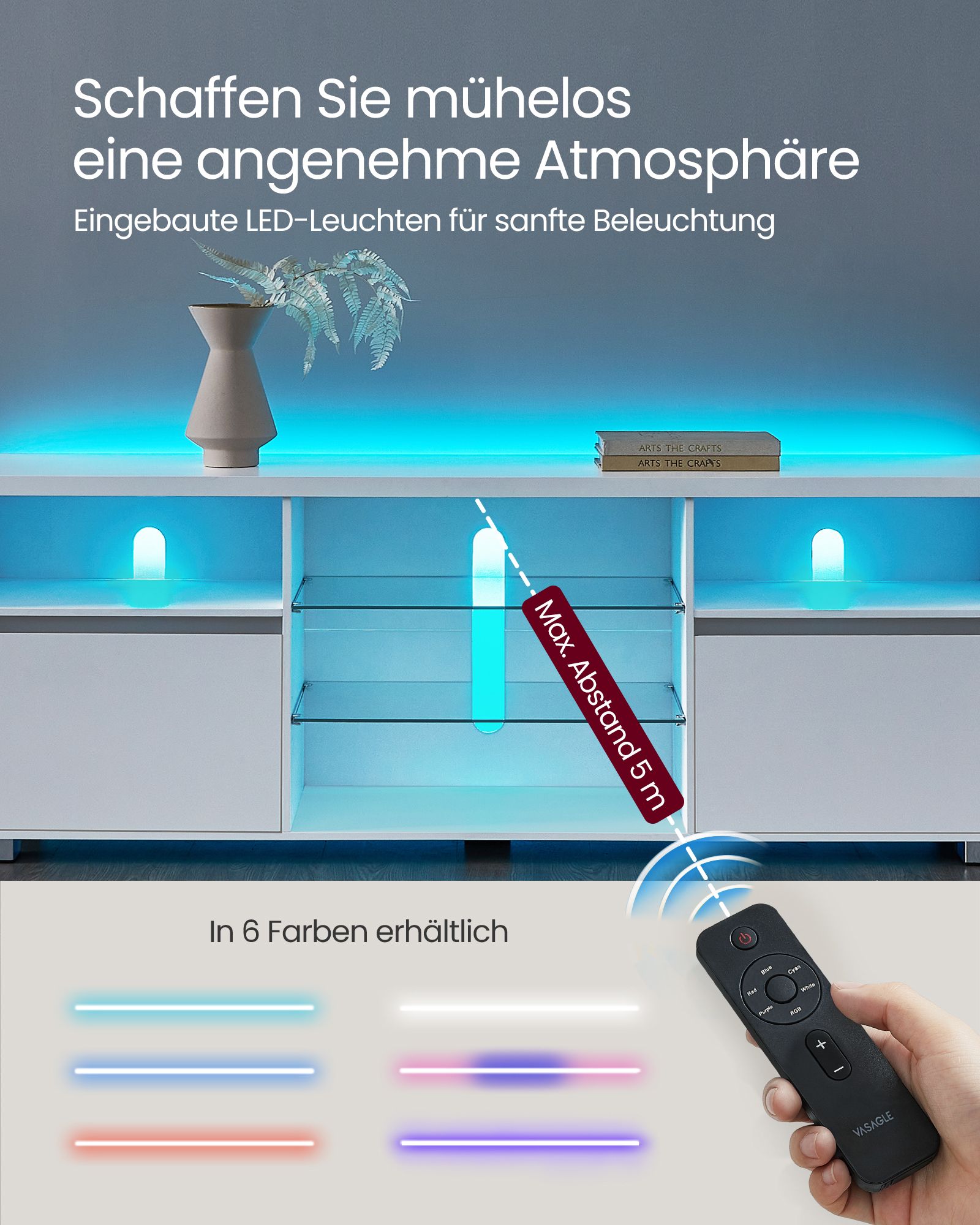 LED apšvietimo TV spintelė