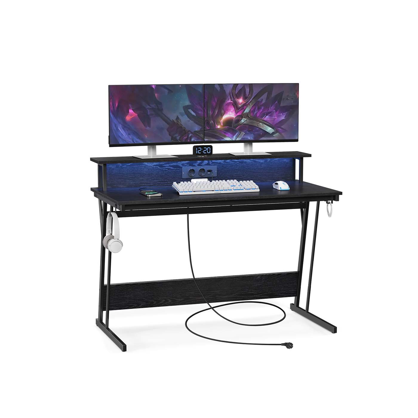 Spillebord, 60x120x76 cm, Svart