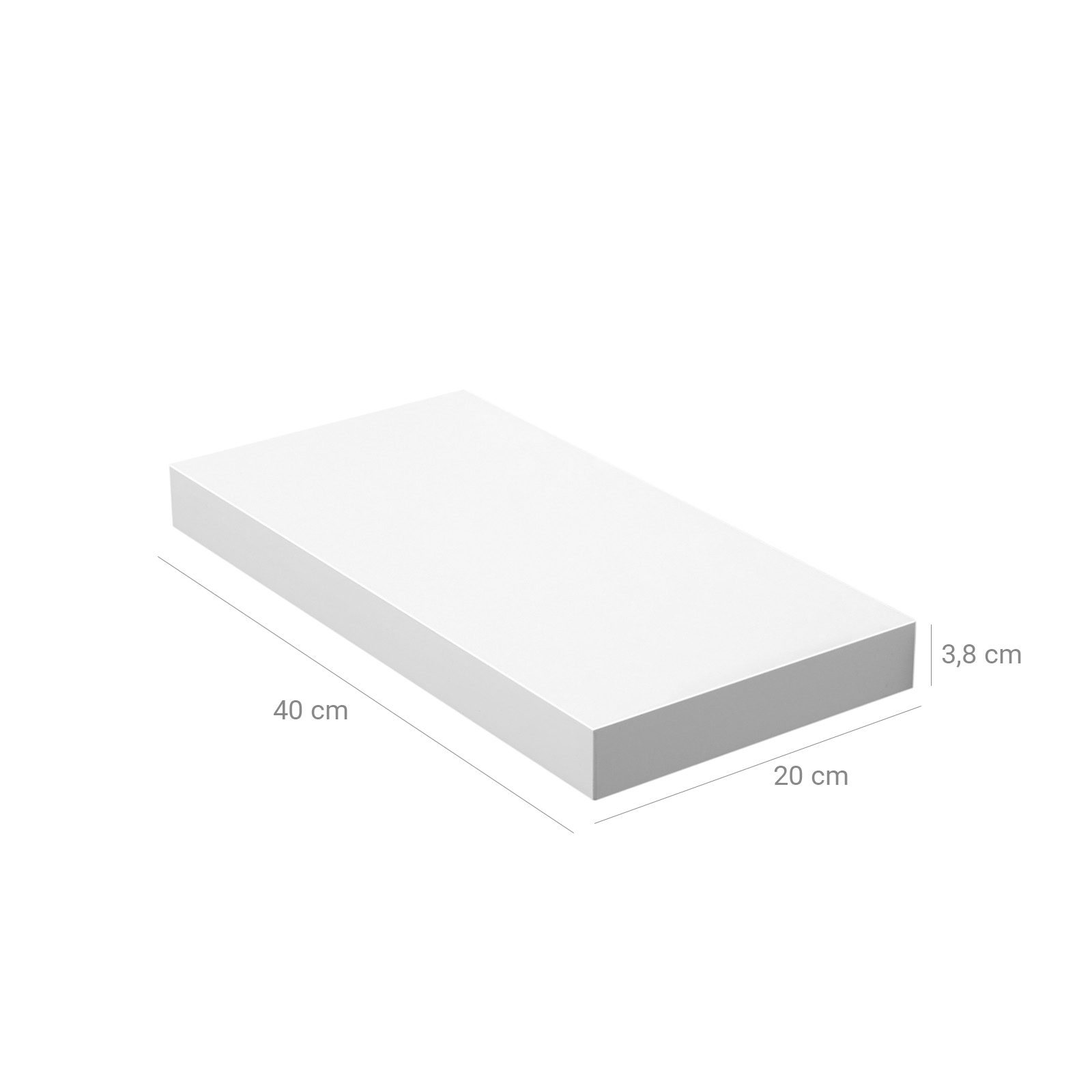 Sieninė lentyna 40 cm balta