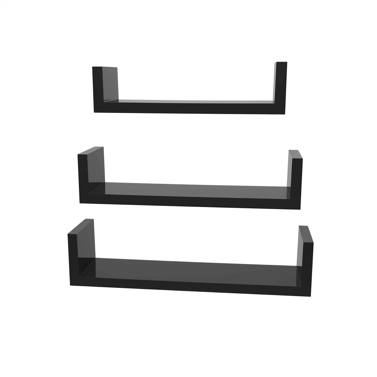 Schweberegale 3er Set Schwarz