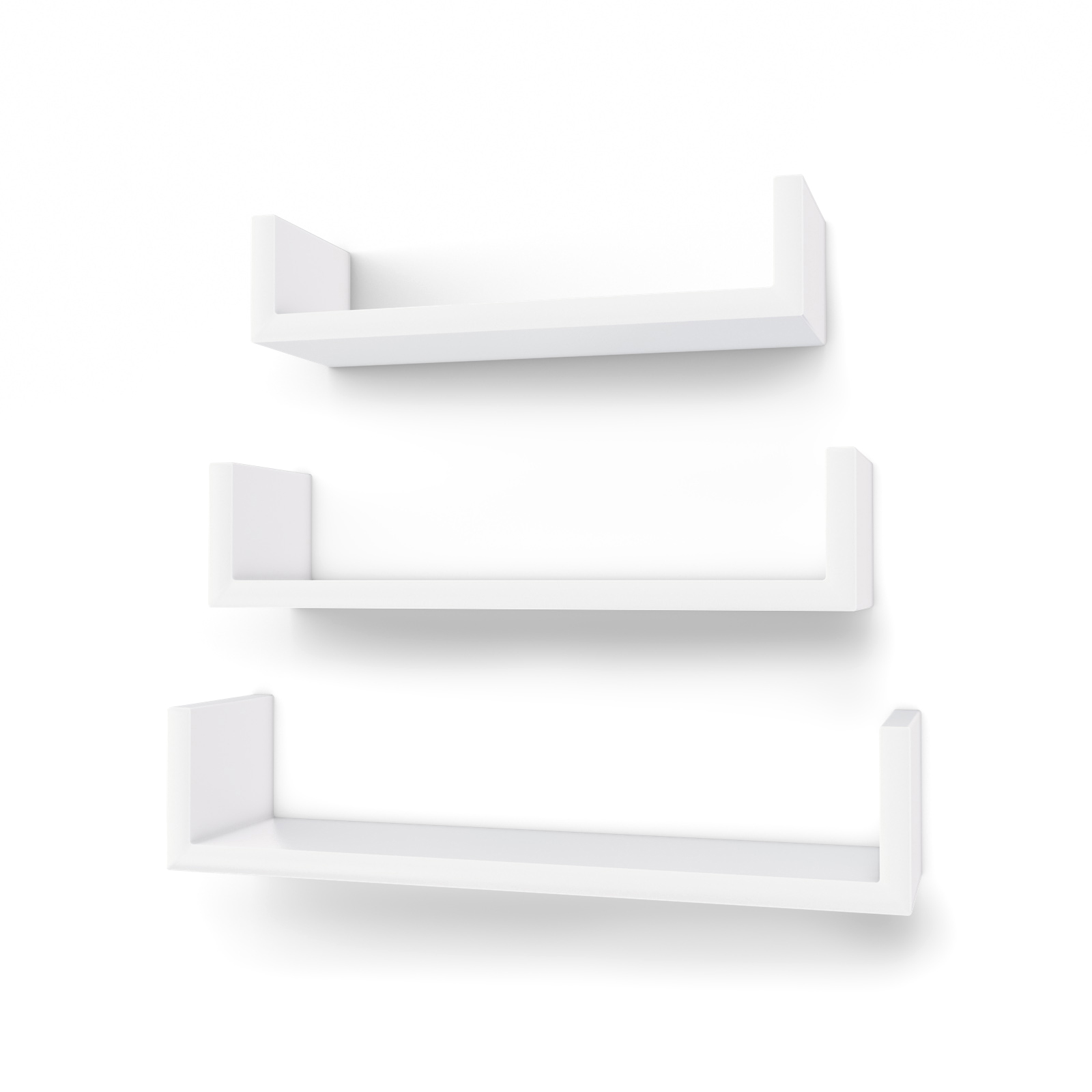 SONGMICS Wandregale-Set weiß 30,0/35,0/40,0 x 10,0 x 7,0/8,0/9,0 cm, 1 St.