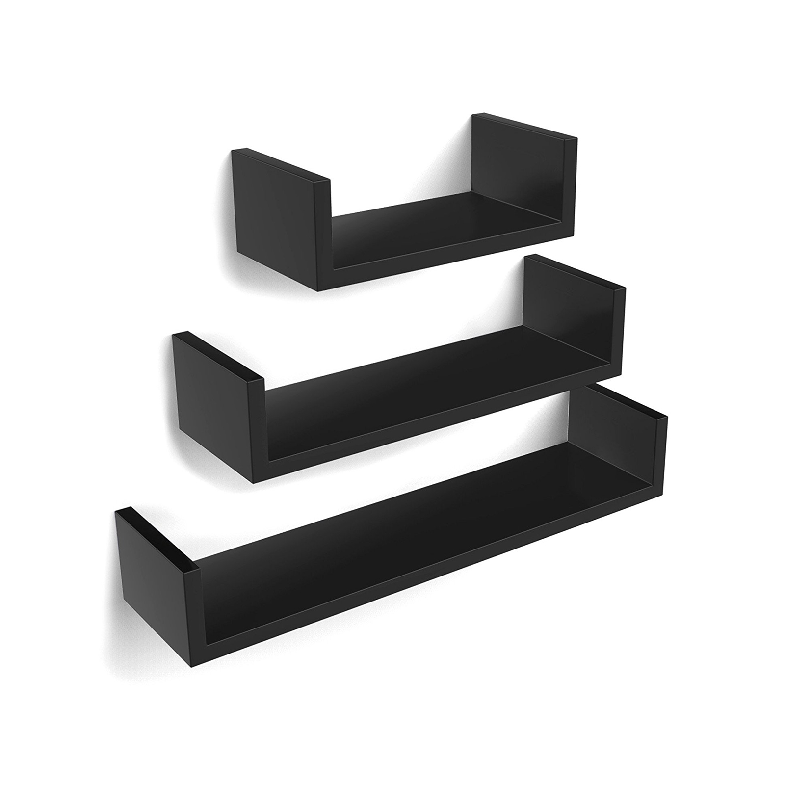 Songmics U-förmige Wandregale 3er Set Schwarz