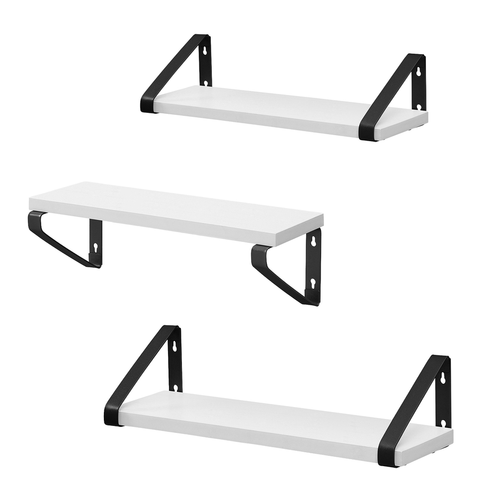 VASAGLE Wandregal Schweberegal 3er Set Regalbrett 2 Montagemöglichkeiten Regal zur Präsentation für Wohnzimmer Küche Arbeitszimmer