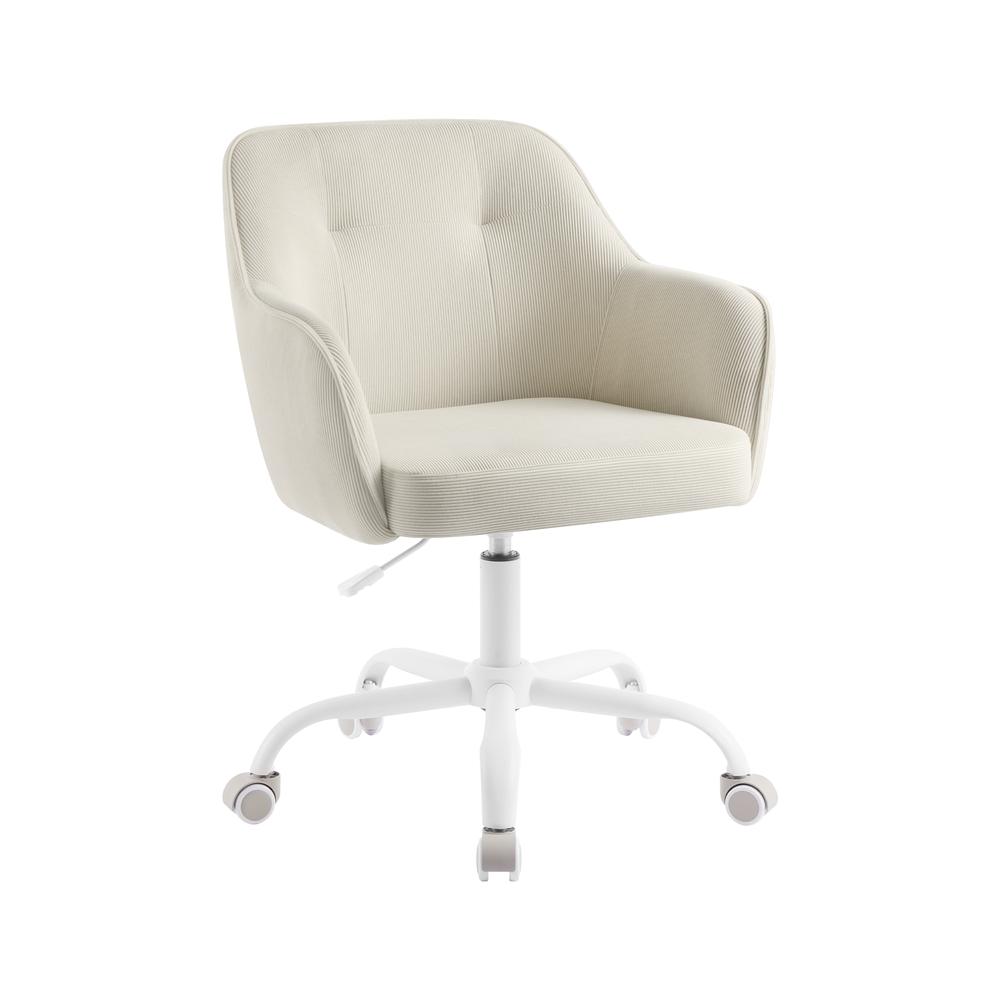 Homeoffice Stuhl höhenverstellbar aus atmungsaktivem Stoff Sandbeige