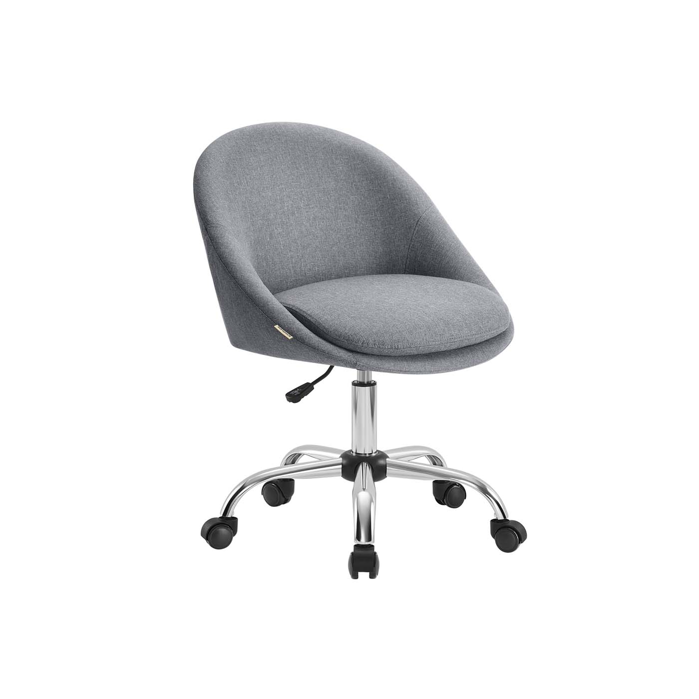 Homeoffice-Stuhl aus Baumwoll-Leinen-Mischgewebe schiefergrau