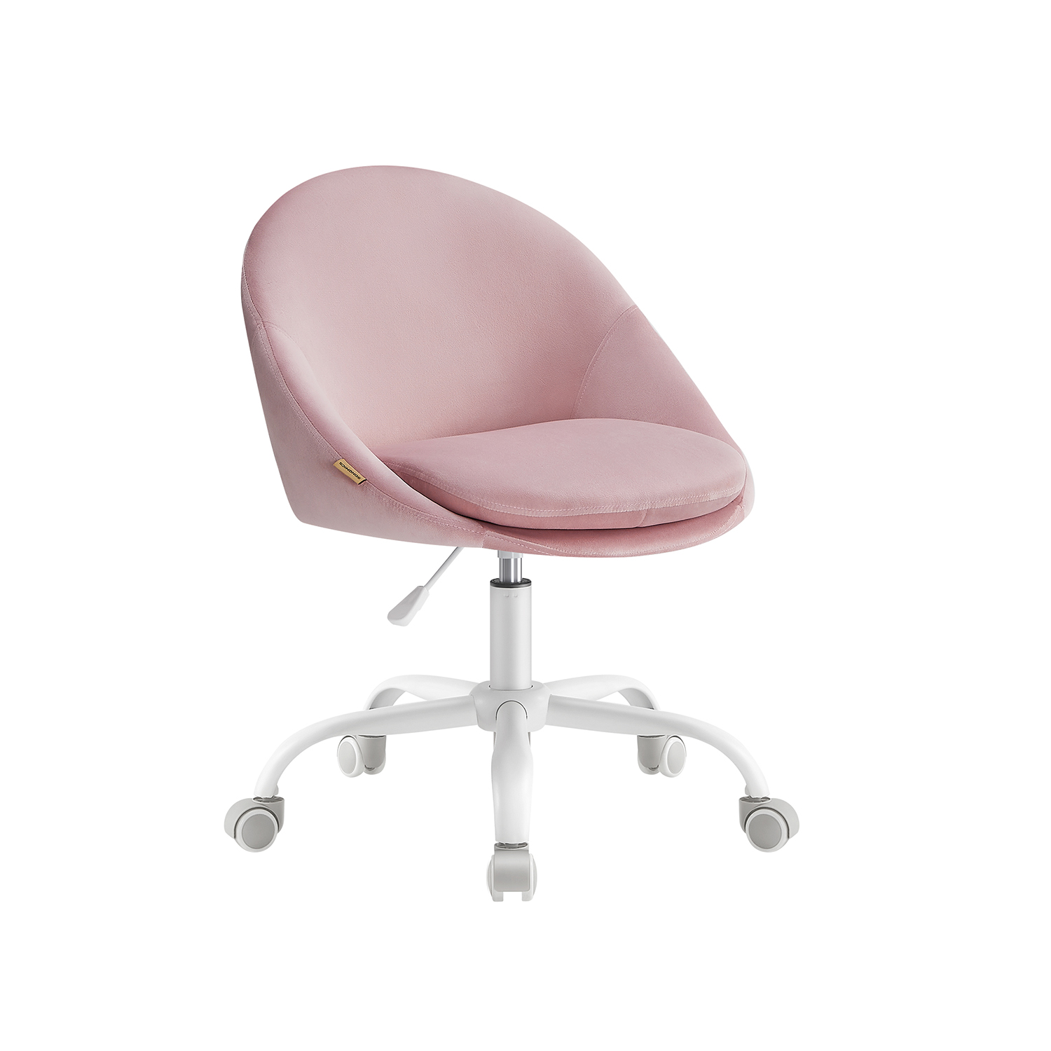 Bürostuhl aus Samt höhenverstellbar und pastellrosa