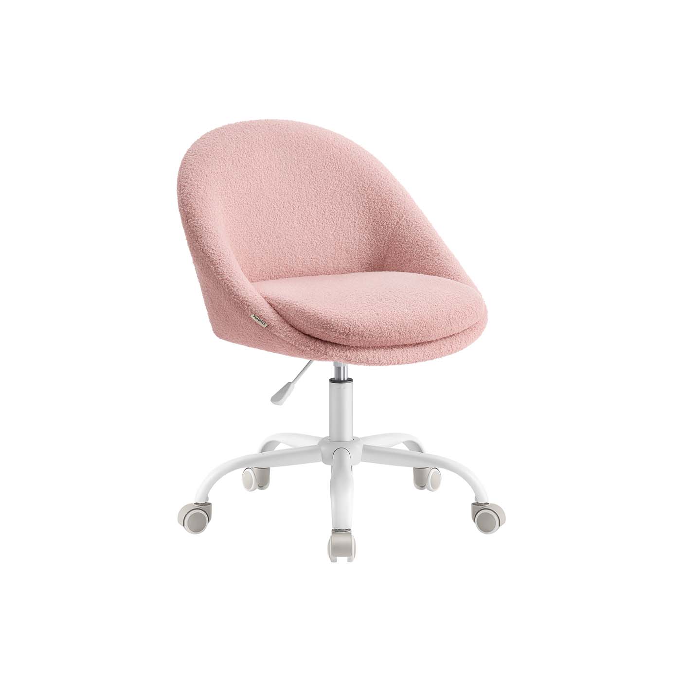 Homeoffice-Stuhl aus Fleece pastellrosa