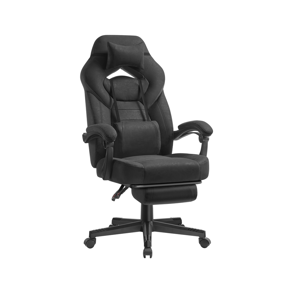 Ergonomischer Bürostuhl mit Fußstütze tintenschwarz