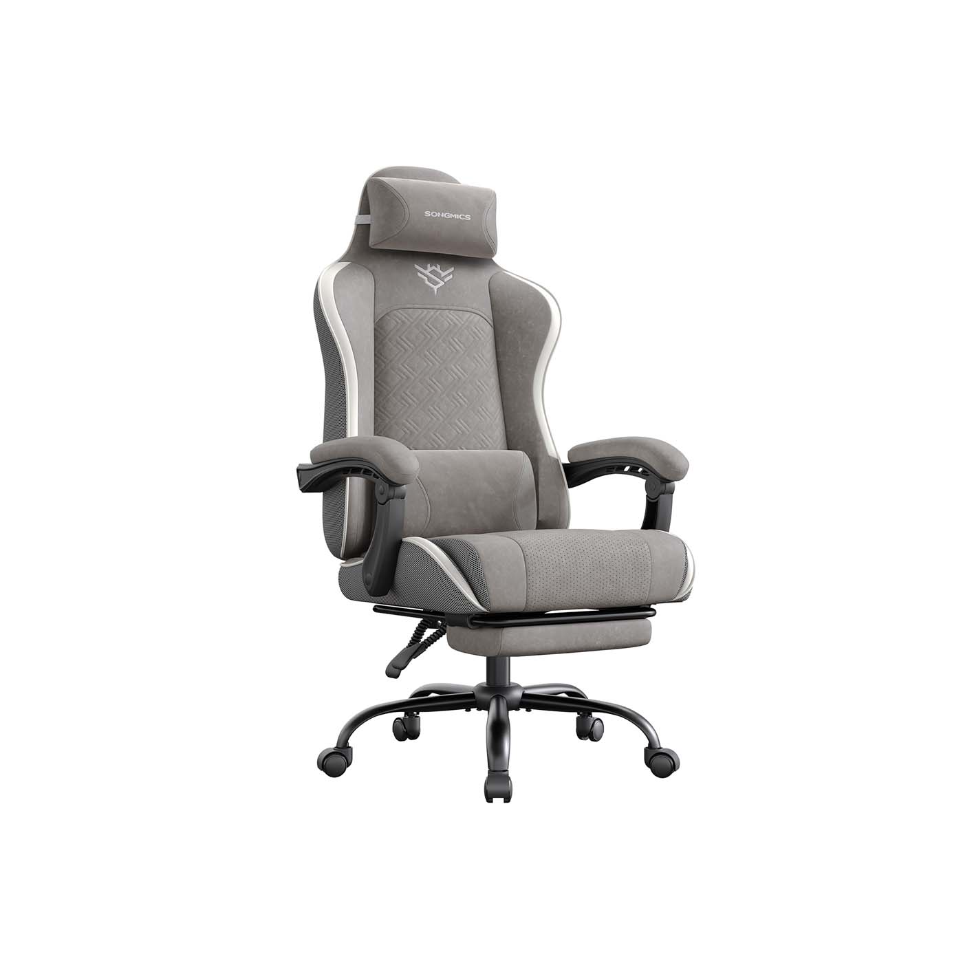 Ergonomischer Gaming Stuhl mit Fußstütze und Federkissen
