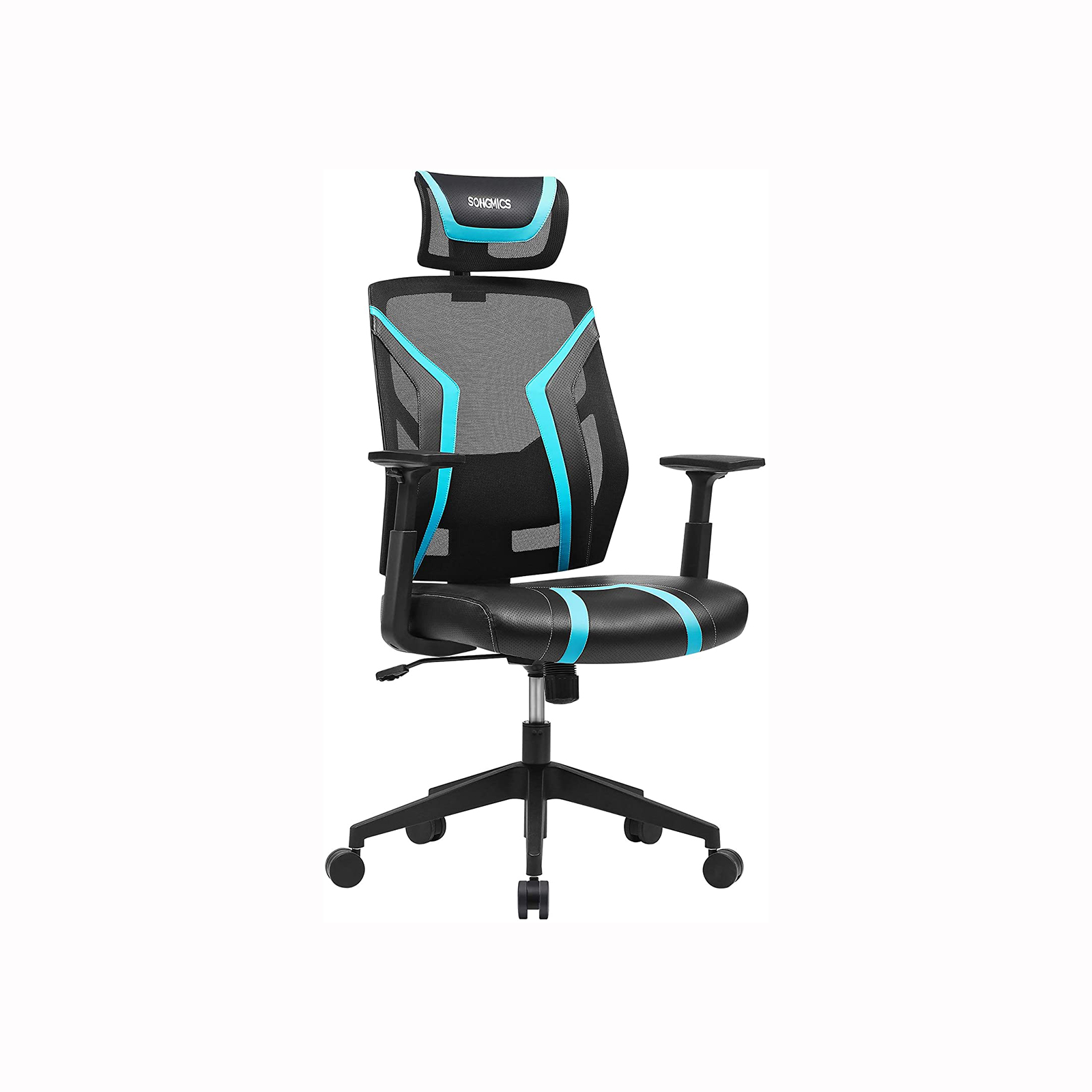 Ergonomischer Drehstuhl Schwarz-Blau