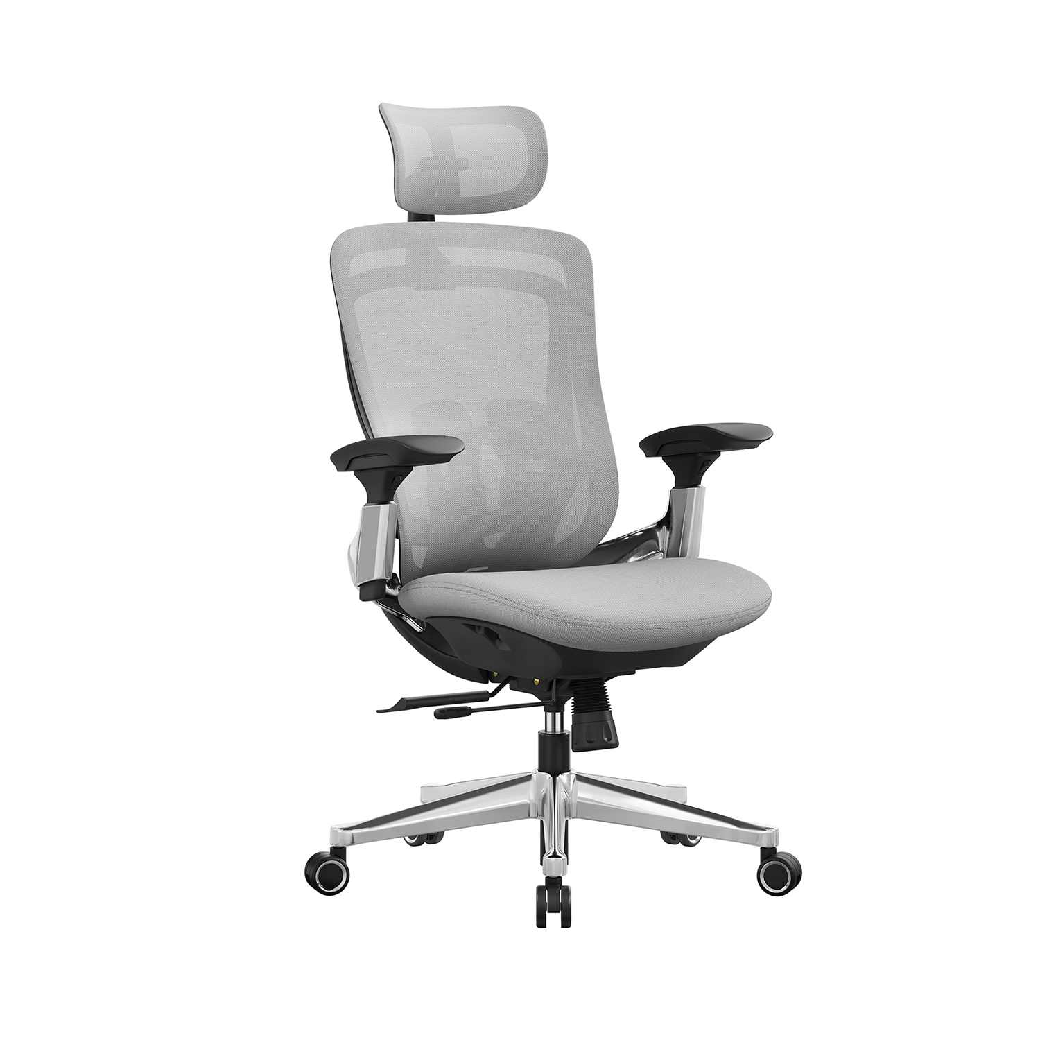 Schreibtischstuhl ergonomisch und verstellbar taubengrau