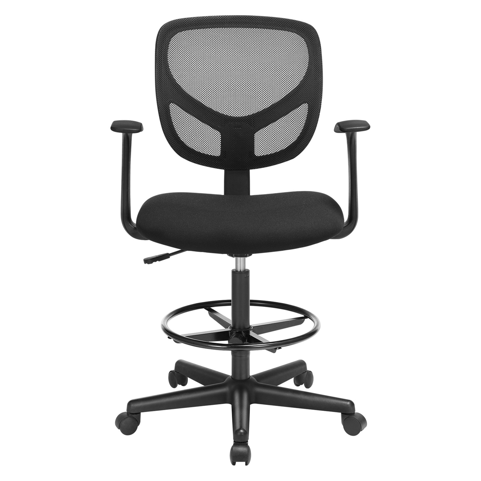 Drehstuhl mit Fußstütze, Bürostuhl drehbar, mit Rückenlehne