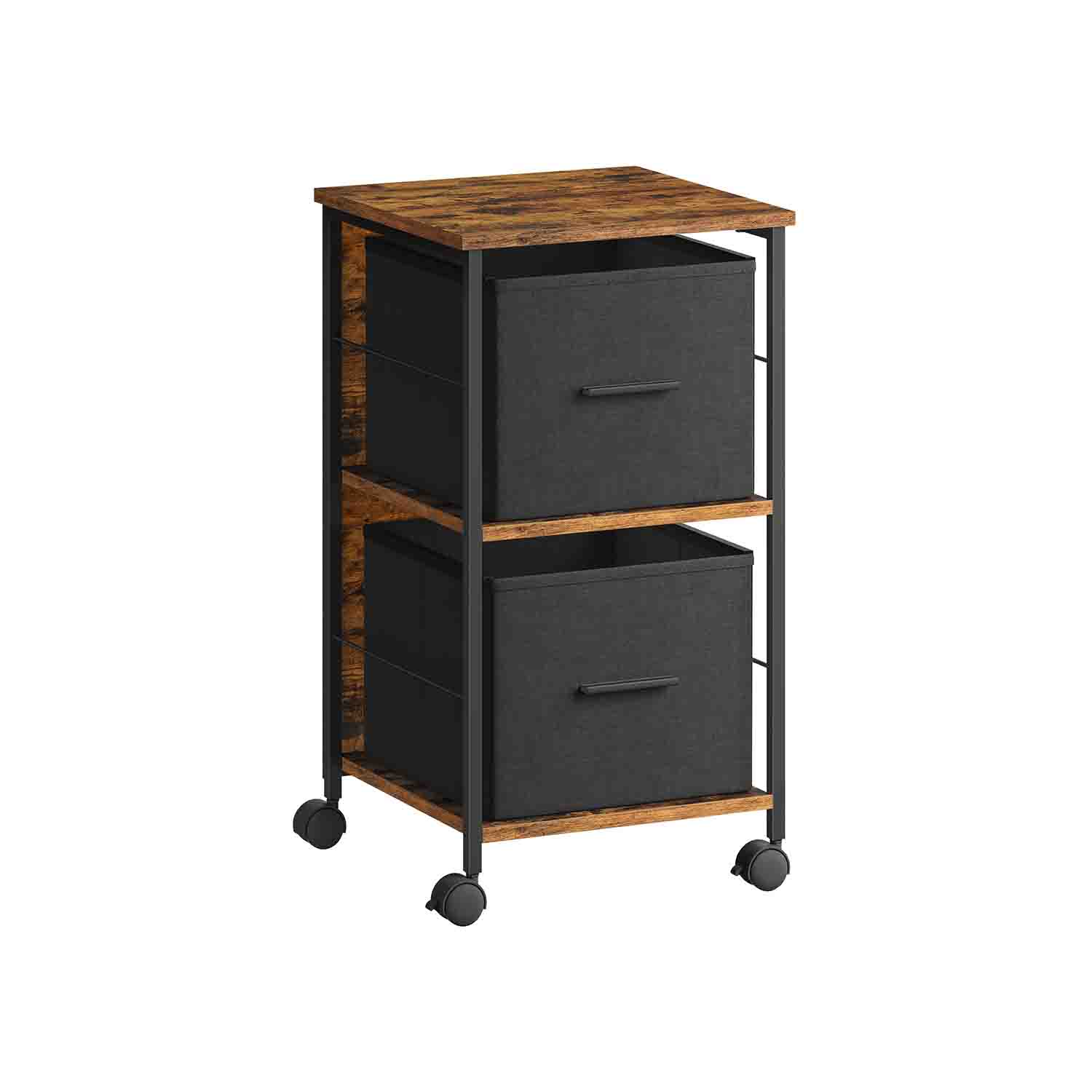 Aktenschrank mit 2 Schubladen vintagebraun-tintenschwarz