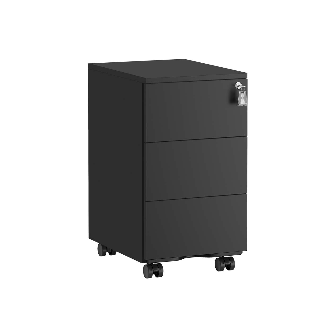 Schubladenschrank mit 3 Schubladen 40 x 30 x 54 cm mattschwarz