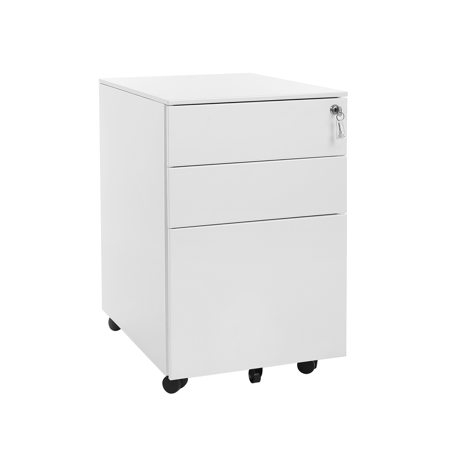SONGMICS Rollcontainer weiß 3 Auszüge 39,0 x 52,0 x 60,0 cm