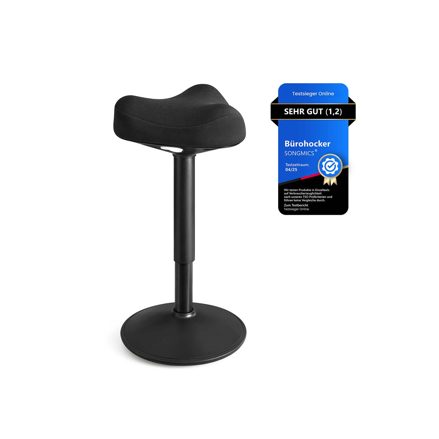 Songmics Stehhocker Höhenverstellbar Und Modern Schwarz