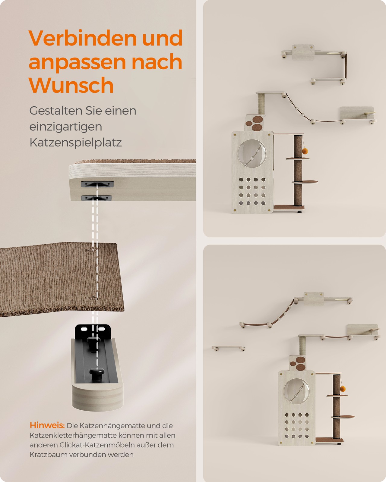 Kačių baldų laipiojimo sienelės rinkinys