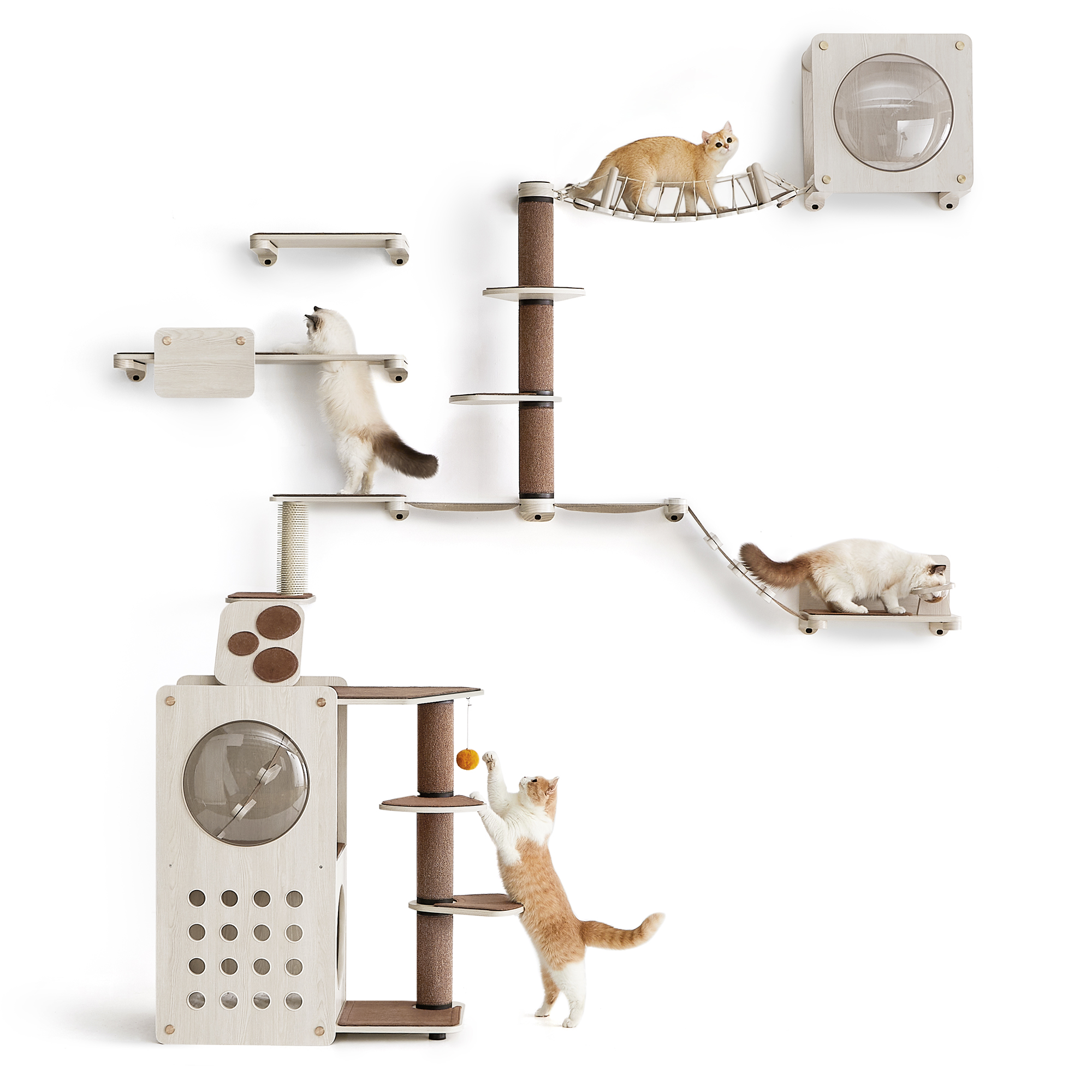 Planet - Katzenmöbel Kletterwand 10er Set