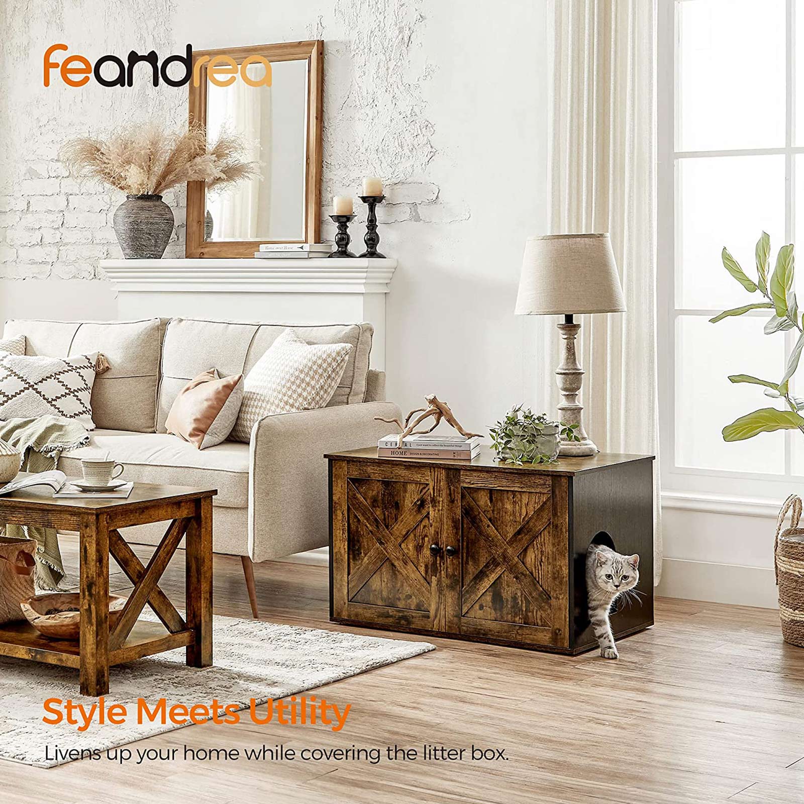 Kačių kraiko dėžė su durelėmis