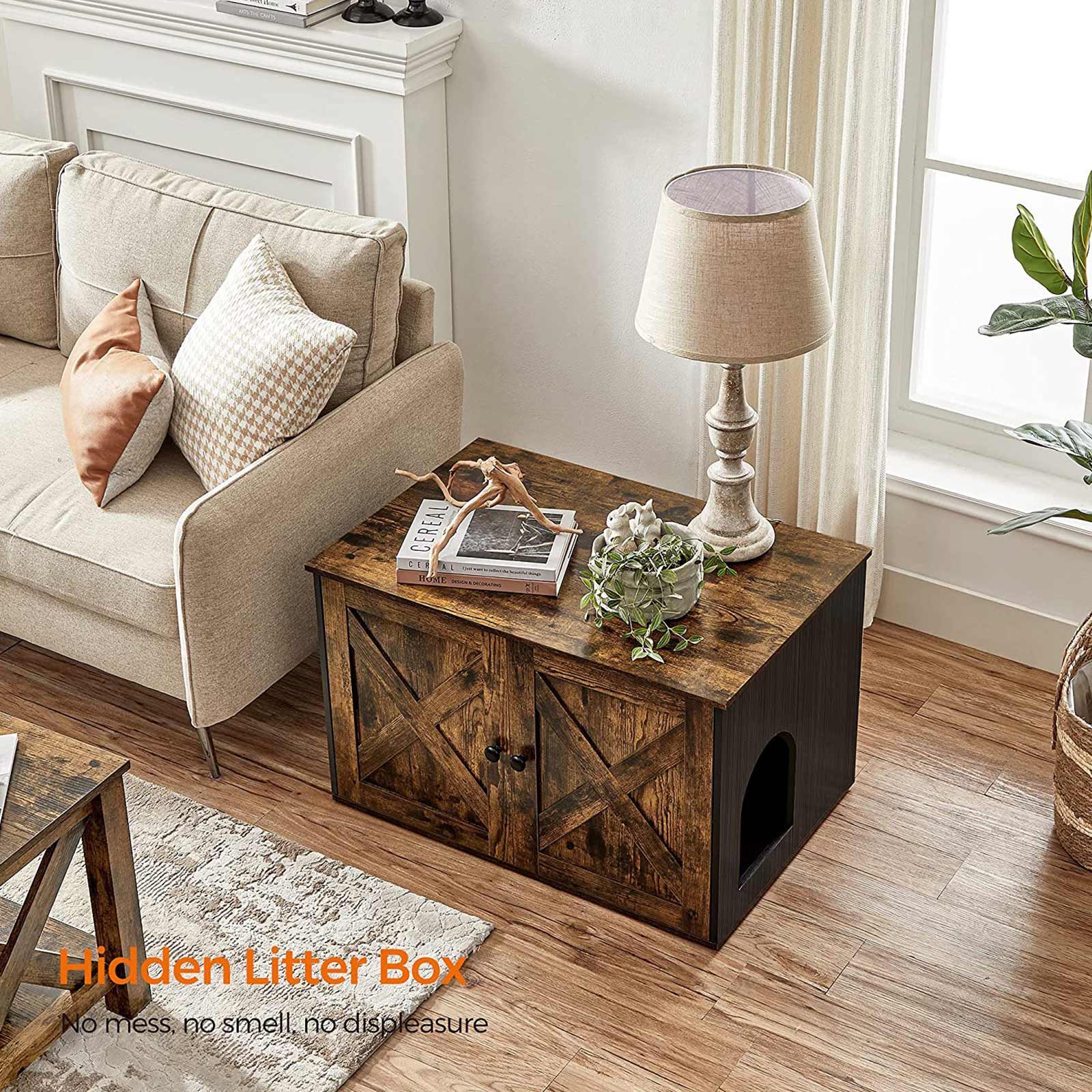 Kačių kraiko dėžė su durelėmis