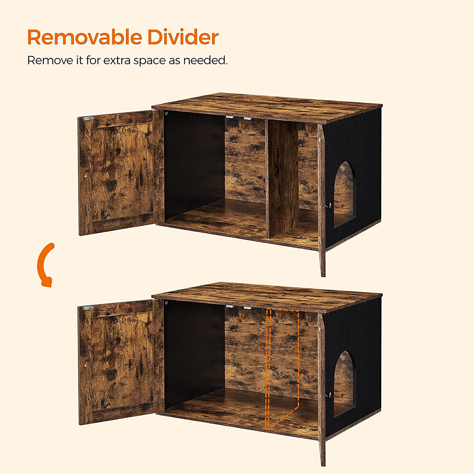 Kačių kraiko dėžė su durelėmis